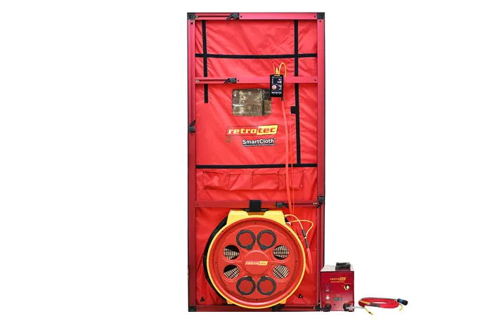 Residential blower door air tightness test